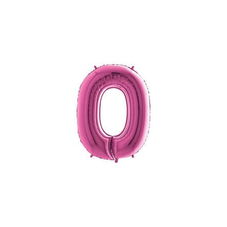 PALLONE NUMERO 0 MYLAR 102cm 40 FUCSIA