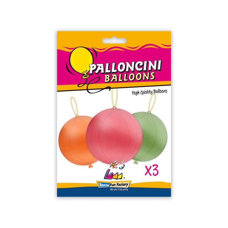 PALLONCINI PUNCHBALL 3pz ASS.TI GPB1