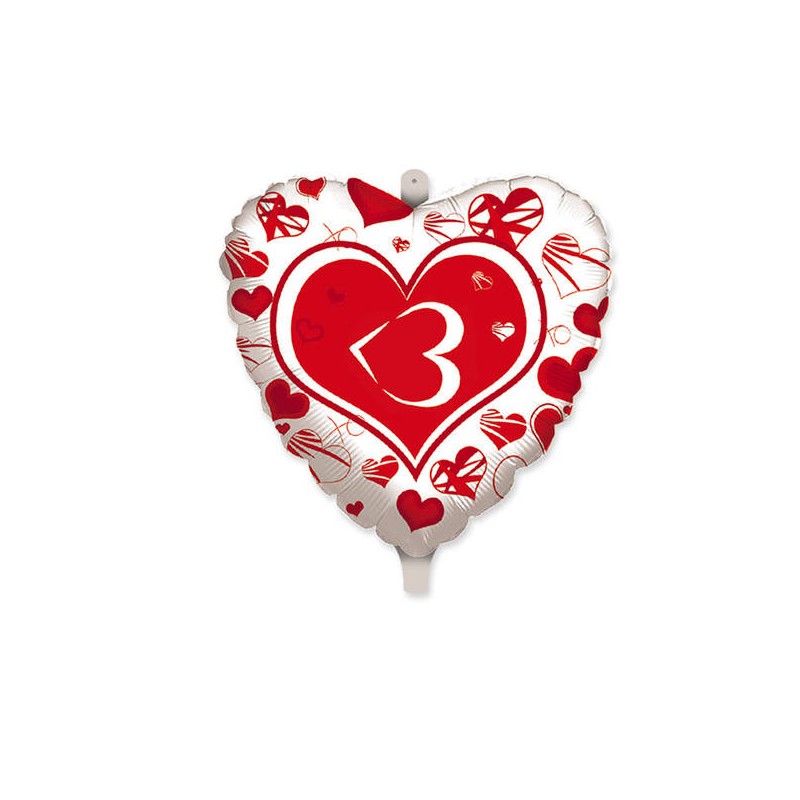 PALLONE MYLAR 45cm CUORE SMS LOVE
