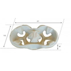 PORTABICCHIERI POLPA DI CELL. RICICLATA 2 POSTI 22368 40pz