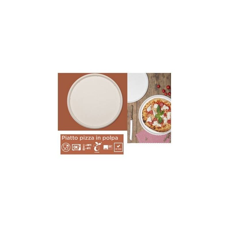 PIATTO PIZZA POLPA ø32 H1,7 BIO COMPOSTABILE 50pz JUNGLE