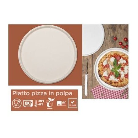 PIATTO PIZZA POLPA ø32 H1,7 BIO COMPOSTABILE 50pz JUNGLE