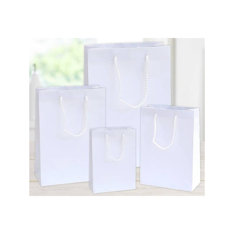 SHOPPER IN CARTA PLASTIFICATA OPACA 36x12x41cm BIANCA