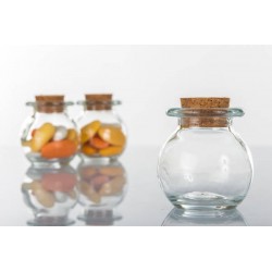 BARATTOLO TONDO VETRO TAPPO SUGHERO 50ml H2817