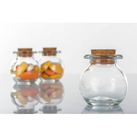 BARATTOLO TONDO VETRO TAPPO SUGHERO 50ml H2817