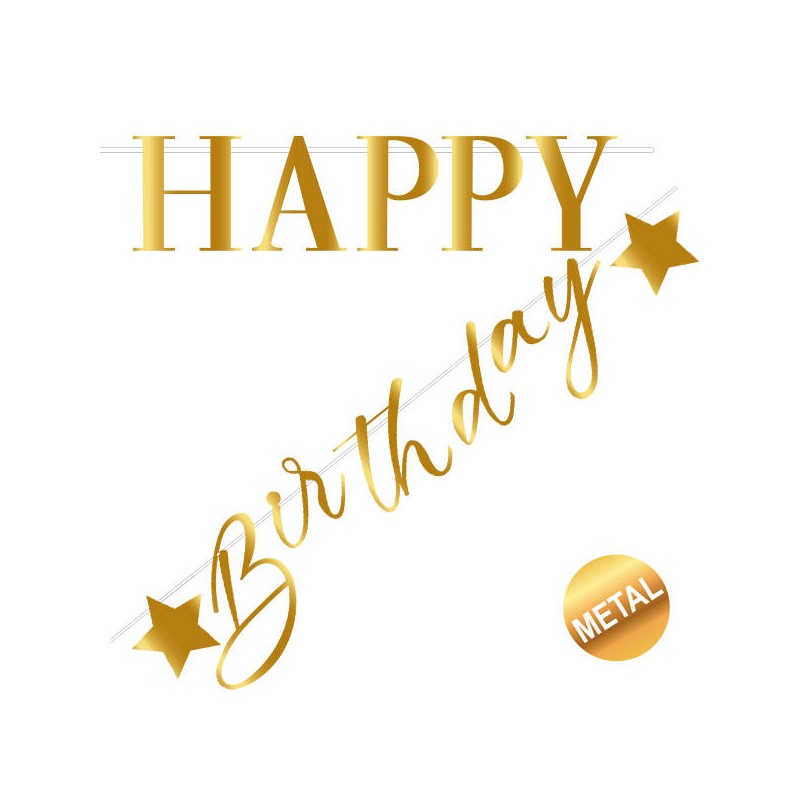 FESTONE HAPPY BIRTHDAY ORO 2mt