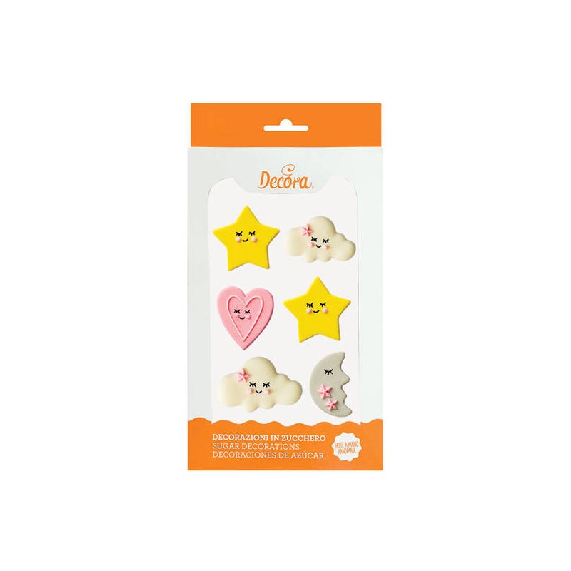 DECORAZIONI IN ZUCCHERO BABY GIRL 6pz