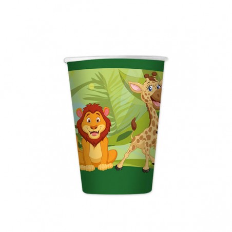 BICCHIERI CARTA 200ml ANIMALI JUNGLA 8pz