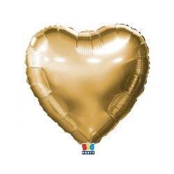 PALLONE MYLAR CUORE 18 45cm ORO METAL BIG