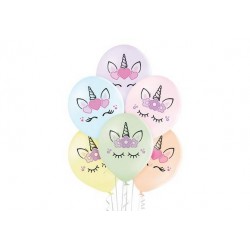 PALLONCINI LATTICE 12'' 30cm UNICORNO ASS.TI 6pz