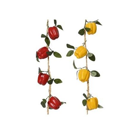 GHIRLANDA DI PEPERONI IN PVC 140cm ass.ti