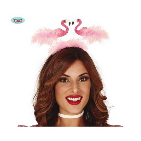 DIADEMA 2 FENICOTTERI CON PIUME