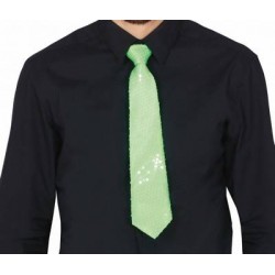 CRAVATTA 37cm PAILETTES VERDE NEON