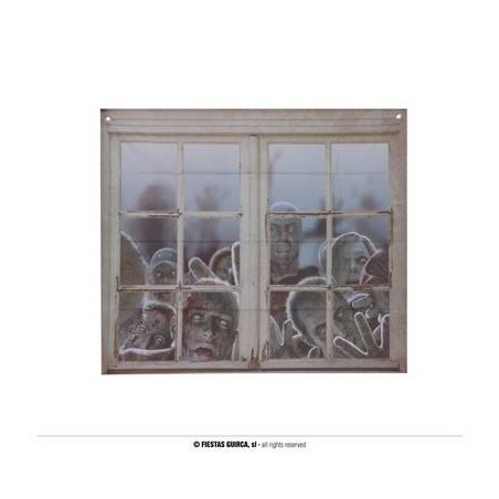 DECORAZIONE TELA FINESTRA ZOMBIE 80x90