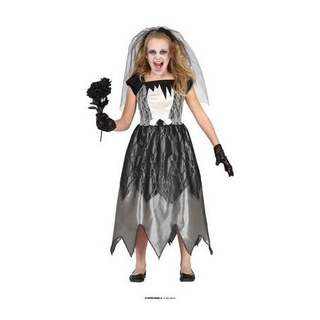 COSTUME SPOSA CADAVERE BIMBA 7-9 anni