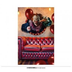 DECORAZIONE ADESIVA PARETE 70x80cm PAGLIACCIO