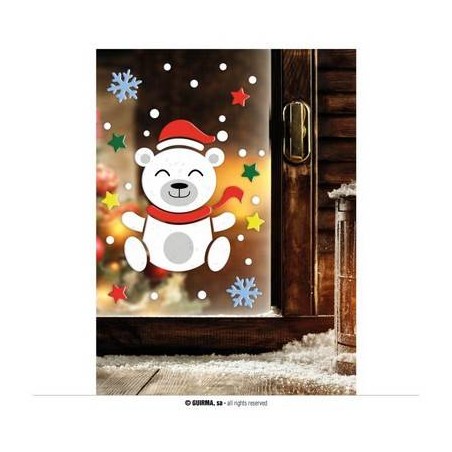 DECORAZIONE IN GEL ORSO POLARE 20x25cm