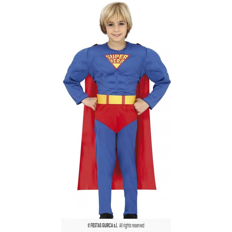 COSTUME SUPER EROE MUSCOLOSO BAMBINO 10 - 12 ANNI