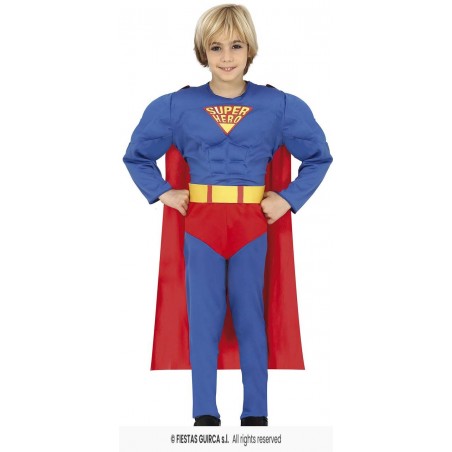COSTUME SUPER EROE MUSCOLOSO BAMBINO 10 - 12 ANNI