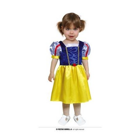 COSTUME PRINCIPESSA BIANCA VESTITO GIALLO/BLU12-18 mesi