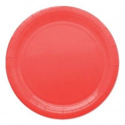 PIATTI PIANI ECOLOR BIODEGRADABILI 24cm ROSSO 25pz