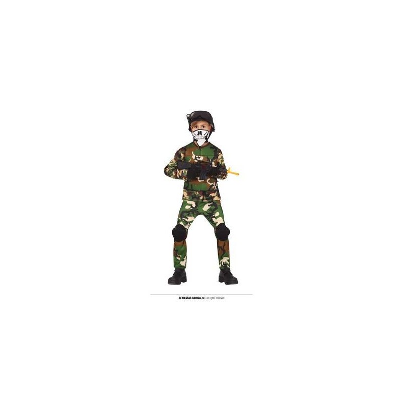 COSTUME MILITARE MIMETICO BIMBO 10 - 12 ANNI