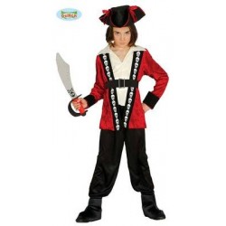 COSTUME PIRATA CAPPELLO, GIACCA CON CAMICIA, CINTURA, PANTALONI 10-12 ANNI