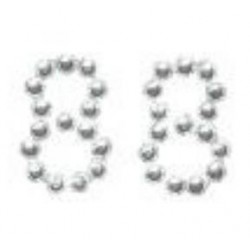 NUMBER 8 DIAMONDS STICKERS 9X12cm 25pz