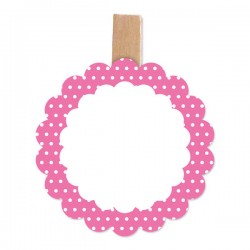 SEGNAPOSTO C/MOLLETTA POIS FUXIA 6pz