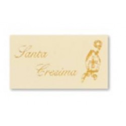 BIGLIETTINO BOMBONIERA 45x25mm CRESIMA AVORIO 20pz