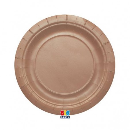 PIATTI PIANI ECOLOR BIODEGRADABILI 24cm ROSEGOLD MATT 25pz