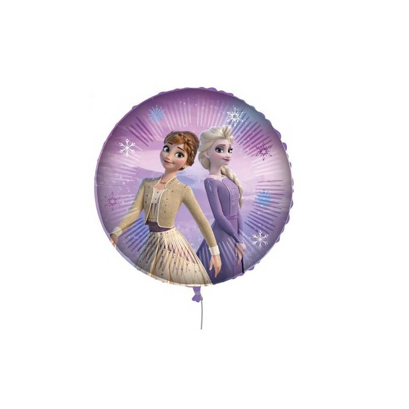 PALLONE MYLAR FROZEN II TONDO 18 43cm C/FILO E PESETTO
