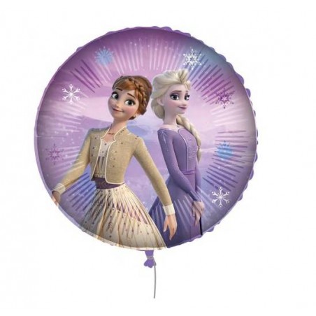 PALLONE MYLAR FROZEN II TONDO 18 43cm C/FILO E PESETTO