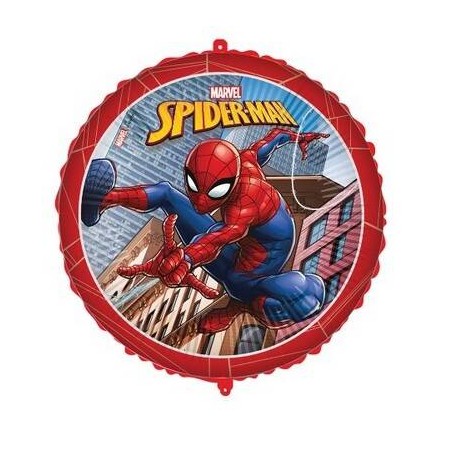 PALLONE MYLAR SPIDERMAN TONDO 18 43cm C/FILO E PESETTO