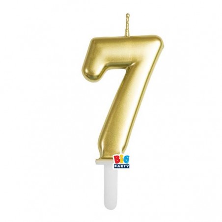 CANDELINA NUMERO 7 TINY PLUMP ORO METAL 7cm