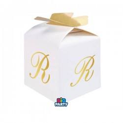 SCATOLINA CUBETTO PORTACONFETTI 5x7x5cm LETTERA R 10pz