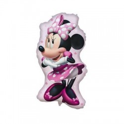 PALLONCINO MYLAR S/SHAPE 42x82cm MINNIE ROSA C/PESETTO E FILO