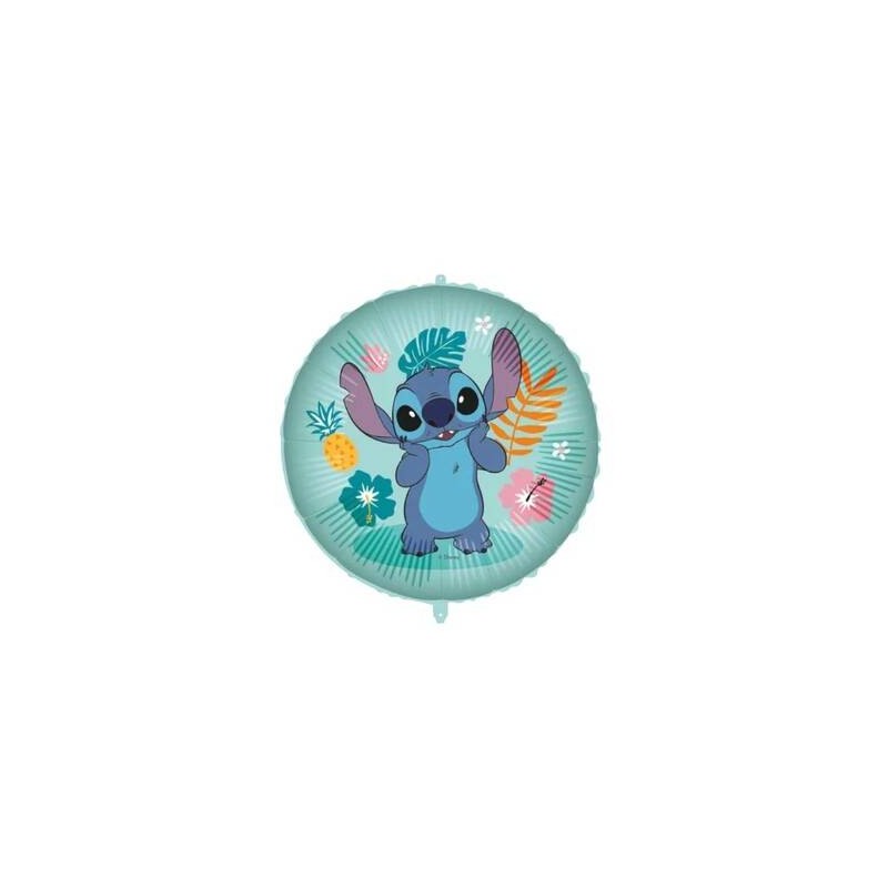 PALLONE MYLAR TONDO 45cm STITCH HAWAII