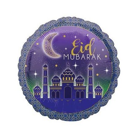PALLONE MYLAR TONDO 18 46cm EID MUBARAK