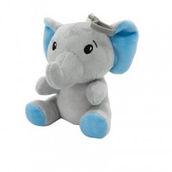PESETTO PELUCHE 90gr 11cm ELEFANTE AZZURRO 1pz