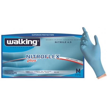 GUANTI NITROFLEX PLUS WALKING SENZA POLVERE TG.S 100pz