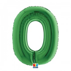 PALLONE NUMERO 0 MYLAR 102cm 40 VERDE