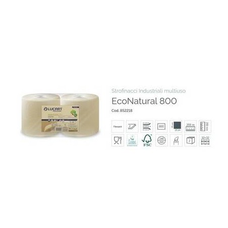 BOBINE 2VELI LUCART ECO NATURAL 800str 200mt 2 ROTOLI