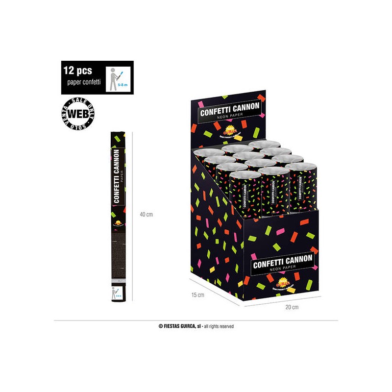 SPARA CORIANDOLI COLORI ASS.TI 40cm