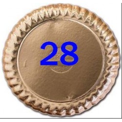 VASSOIO CARTONE ORO TONDO ø28 3 PEZZI