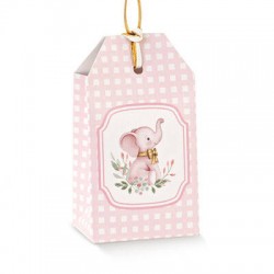 SCATOLA TAG 5,5x3x5x10cm ELEFANTINO ROSA 10pz