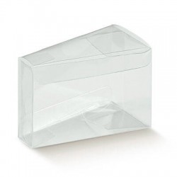 SCATOLA PVC 8x4,5x5cm FETTA TORTA TRASPARENTE 10pz