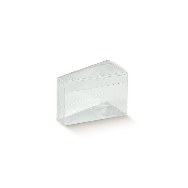 SCATOLA PVC 8x4,5x5cm FETTA TORTA TRASPARENTE 10pz