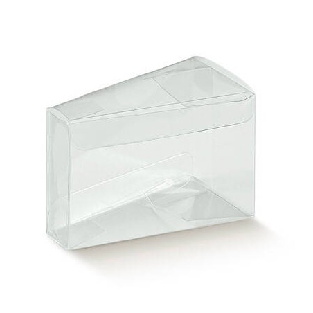 SCATOLA PVC 8x4,5x5cm FETTA TORTA TRASPARENTE 10pz