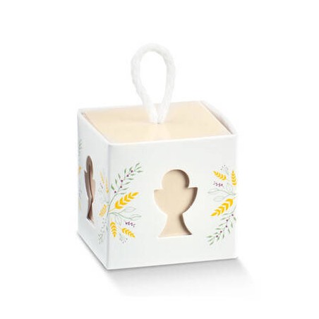 SCATOLA IN C/CORDINO 5x5x5cm CALICE HOLY 10pz